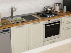 Alvinka 305X210 Cm Klasik Mebran Mutfak Dolabı M-E90S45S50-3 Mebran | Kumtaşı - Mdf