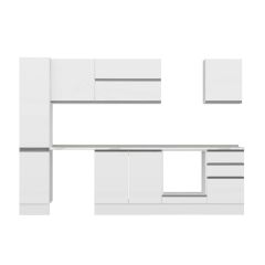 Alvinka 300X210 Cm High Gloss Mutfak Dolabı Mb-E90B40S50-2 High Gloss | Beyaz - Mdf