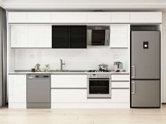 Alvinka 370X240 Cm High Gloss Mutfak Dolabı Mb-E80S45S45-3 High Gloss | Beyaz - Mdf