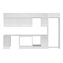 Alvinka 370X240 Cm High Gloss Mutfak Dolabı Mb-E80S45S45-3 High Gloss | Beyaz - Mdf