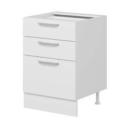 Alvinka Mutfak Modül Duz Alt 3Ç1B2K 60Cm Dolap Beyaz Beyaz