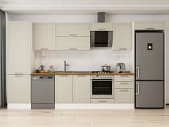 Alvinka 390X222 Cm Klasik Mebran Mutfak Dolabı Mbb-E80B60S50-2 Mebran | Kumtaşı - Mdf