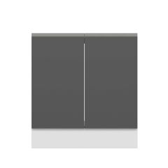 Alvinka Mutfak Modül Hg_J Alt 2K 80Cm Evye Dolap Beyaz Antrasit Suntalam