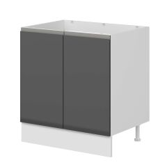 Alvinka Mutfak Modül Hg_J Alt 2K 80Cm Evye Dolap Beyaz Antrasit Suntalam