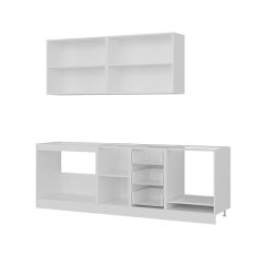 Minar 240 Cm Mutfak Dolabı Beyaz Antrasit 240-A4