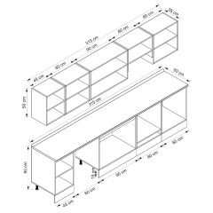 Alvinka 315X210 Cm Klasik Mebran Mutfak Dolabı M-E90S45S60-1 Mebran | Kumtaşı - Suntalam