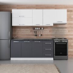 Minar 240 Cm Mutfak Dolabı Beyaz Antrasit 240-A5