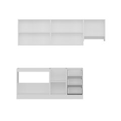 Minar 240 Cm Mutfak Dolabı Beyaz Antrasit 240-A5