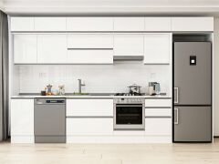 Alvinka 375X240 Cm High Gloss Mutfak Dolabı Mb-E80S45S50-1 High Gloss | Beyaz - Suntalam