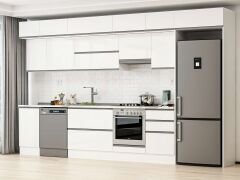 Alvinka 375X240 Cm High Gloss Mutfak Dolabı Mb-E80S45S50-1 High Gloss | Beyaz - Suntalam