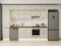 Alvinka 375X240 Cm Klasik Mebran Mutfak Dolabı Mbb-E80B45S50-1 Mebran | Kumtaşı - Mdf