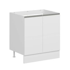 Alvinka Mutfak Modül Hg_J Alt 2K 80Cm Evye Dolap Beyaz Beyaz Suntalam