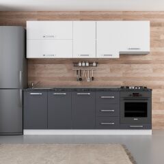 Minar 240 Cm Mutfak Dolabı Beyaz Antrasit 240-A6