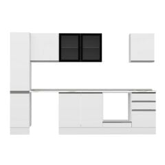 Alvinka 300X210 Cm High Gloss Mutfak Dolabı Mb-E90B40S50-3 High Gloss | Beyaz - Mdf