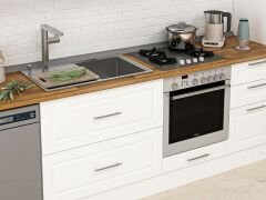 Alvinka 375X240 Cm Klasik Mebran Mutfak Dolabı Mbb-E80B45S50-2 Mebran | Beyaz - Suntalam