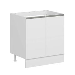 Alvinka Mutfak Modül Hg_J Alt 2K 80Cm Evye Dolap Beyaz Beyaz Mdf