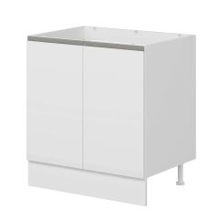 Alvinka Mutfak Modül Hg_J Alt 2K 80Cm Evye Dolap Beyaz Beyaz Mdf