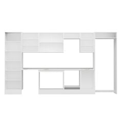 Alvinka 390X222 Cm Klasik Mebran Mutfak Dolabı Mbb-E80B60S50-3 Mebran | Beyaz - Mdf