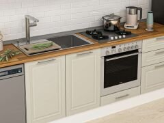 Alvinka 315X210 Cm Klasik Mebran Mutfak Dolabı M-E90S45S60-1 Mebran | Kumtaşı - Mdf