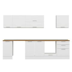 Alvinka 315X210 Cm Klasik Mebran Mutfak Dolabı M-E90S45S60-2 Mebran | Beyaz - Suntalam