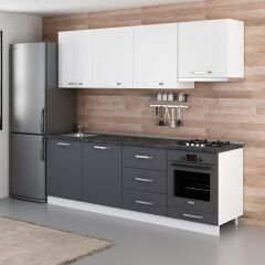 Minar 240 Cm Mutfak Dolabı Beyaz Antrasit 240-A9