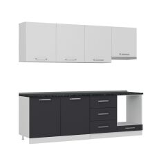 Minar 240 Cm Mutfak Dolabı Beyaz Antrasit 240-A9