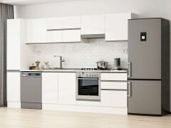 Alvinka 310X210 Cm High Gloss Mutfak Dolabı Mb-E90B40S60-1 High Gloss | Beyaz - Suntalam