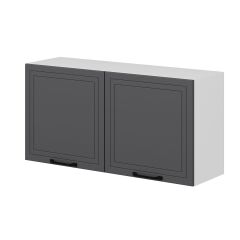 Alvinka Mutfak Modül Mbr_A Üst 2Dk1R 120-H60Cm Dolap Beyaz Antrasit Mdf