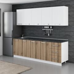 Minar 240 Cm Mutfak Dolabı Beyaz Dore 240-D1