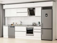 Alvinka 375X240 Cm High Gloss Mutfak Dolabı Mb-E80S45S50-2 High Gloss | Beyaz - Mdf