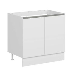 Alvinka Mutfak Modül Hg_J Alt 2K 90Cm Evye Dolap Beyaz Beyaz Mdf