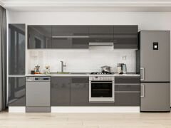 Alvinka 310X210 Cm High Gloss Mutfak Dolabı Mb-E90B40S60-1 High Gloss | Antrasit - Suntalam