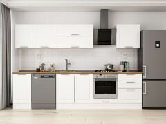 Alvinka 315X210 Cm Klasik Mebran Mutfak Dolabı M-E90S45S60-2 Mebran | Beyaz - Mdf