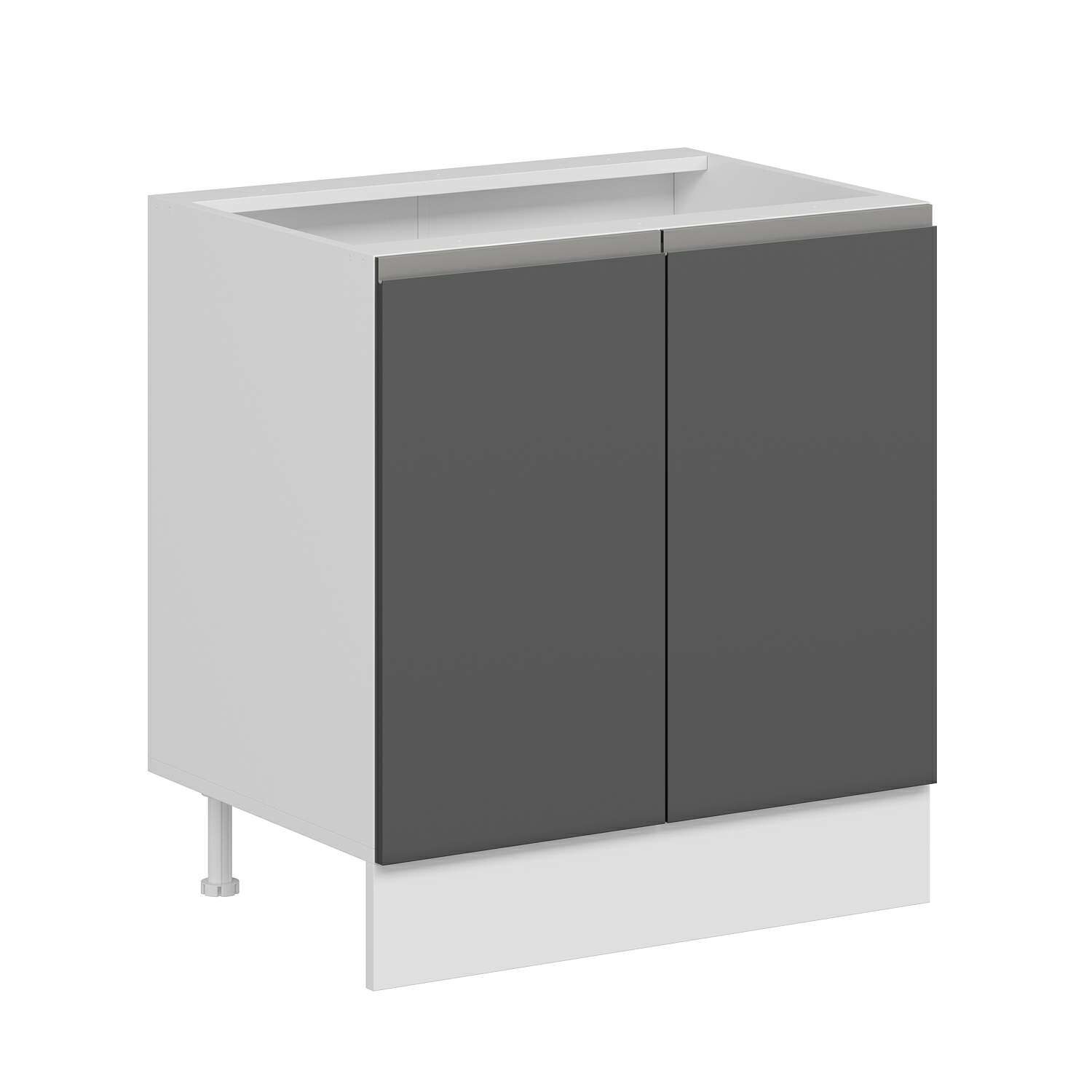 Alvinka Mutfak Modül Hg_J Alt 2K1R 80Cm Dolap Beyaz Antrasit Suntalam