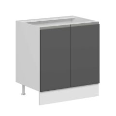 Alvinka Mutfak Modül Hg_J Alt 2K1R 80Cm Dolap Beyaz Antrasit Suntalam