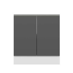 Alvinka Mutfak Modül Hg_J Alt 2K1R 80Cm Dolap Beyaz Antrasit Suntalam