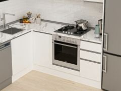 Alvinka 180-330X222 Cm Hg_J Köşe Mutfak Dolabı Beyaz - Mdf