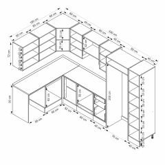 Alvinka 180-330X222 Cm Hg_J Köşe Mutfak Dolabı Beyaz - Mdf