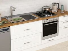 Alvinka 375X240 Cm Klasik Mebran Mutfak Dolabı Mbb-E80B45S50-3 Mebran | Beyaz - Suntalam