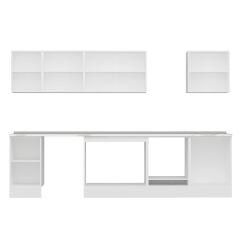 Alvinka 315X210 Cm Klasik Mebran Mutfak Dolabı M-E90S45S60-2 Mebran | Antrasit - Mdf