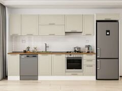 Alvinka 370X222 Cm Klasik Mebran Mutfak Dolabı Beyaz Beyaz Mb-E90S40S40-1