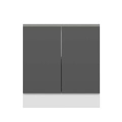 Alvinka Mutfak Modül Hg_J Alt 2K1R 80Cm Dolap Beyaz Antrasit Mdf