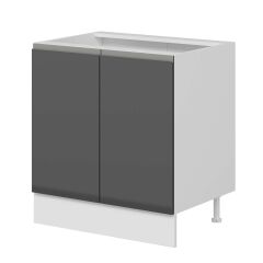 Alvinka Mutfak Modül Hg_J Alt 2K1R 80Cm Dolap Beyaz Antrasit Mdf