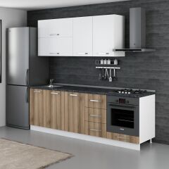 Minar 240 Cm Mutfak Dolabı Beyaz Dore 240-D4