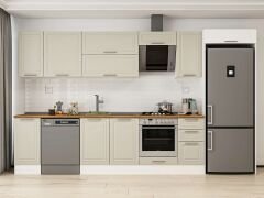 Alvinka 370X222 Cm Klasik Mebran Mutfak Dolabı Beyaz Beyaz Mb-E90S40S40-2