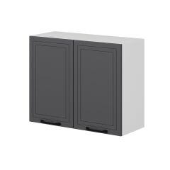 Alvinka Mutfak Modül Mbr_A Üst 2Dk1R 90-H72Cm Dolap Beyaz Antrasit Mdf