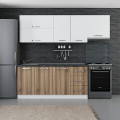 Minar 240 Cm Mutfak Dolabı Beyaz Dore 240-D5