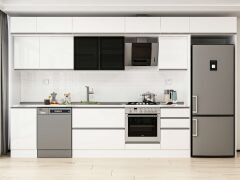 Alvinka 375X240 Cm High Gloss Mutfak Dolabı Mb-E80S45S50-3 High Gloss | Beyaz - Mdf