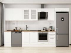 Alvinka 370X222 Cm Klasik Mebran Mutfak Dolabı Beyaz Beyaz Mb-E90S40S40-3