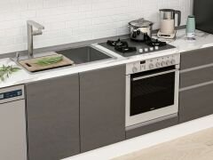 Alvinka 310X210 Cm High Gloss Mutfak Dolabı Mb-E90B40S60-2 High Gloss | Antrasit - Suntalam